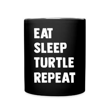 Turtle Relaxed Chill Sea Ocean Beach - Full Colour Mug - black - Front