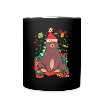 Ours de Noël Ugly Cadeau de Noël Noël Père Noël - Mug uni - noir - Devant