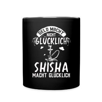 Shisha Geschenk für Wasserpfeife Shishabar Pfeife - Tasse einfarbig - Schwarz - Vorne
