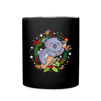 Ugly Christmas Sweater Koala - Tasse einfarbig - Schwarz - Vorne