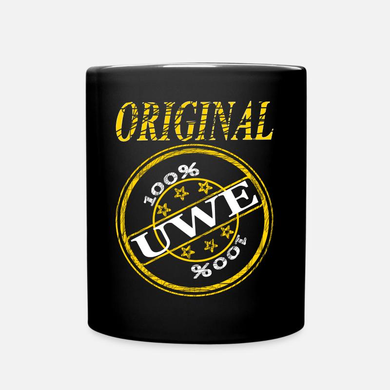 Ich heiße Uwe Original 100% Uwe Geschenk bin Uwe - Tasse einfarbig - Schwarz