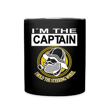 Ich bin Kapitän Bootsfahrt Yacht Boot Kreuzfahrt - Tasse einfarbig - Schwarz - Vorne