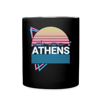 Athènes City Skyline Cityscape Rétro - Mug uni - noir - Devant