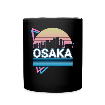 Osaka City Skyline Cityscape Rétro - Mug uni - noir - Devant