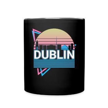 Dublin City Skyline Cityscape Rétro - Mug uni - noir - Devant