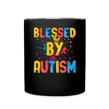 Autistic Tshirt Autimus Gift Asperger Children - Full Colour Mug - black - Front
