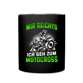 Motocross Tshirt Für Herren Damen Enduro Supermoto - Tasse einfarbig - Schwarz - Vorne