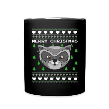 Raton laveur de Noël Cadeau de Noël Noël - Mug uni - noir - Devant