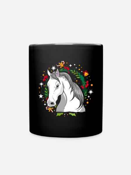 Moche Cheval de Noël Cheval Tricot Noël Christ Enfant - Mug uni - noir