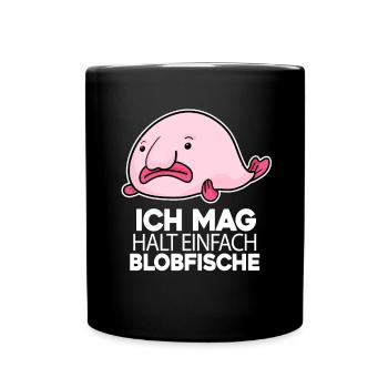 Blobfisch - Tasse einfarbig - Schwarz - Vorne