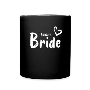 Team Braut Hochzeitsfeier - Tasse einfarbig - Schwarz - Vorne
