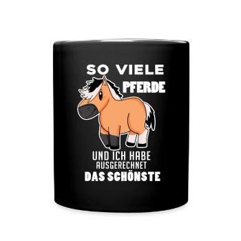 Norwegisches Fjordpferd Pferd Hauspferd - Tasse einfarbig - Schwarz - Vorne
