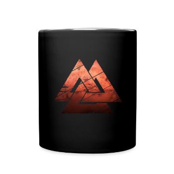 Valknut Wotan Knot Viking Warriors Norsemen - Full Colour Mug - black - Front