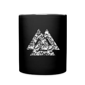 Valknut Wotan Knot Viking Warriors Norsemen - Full Colour Mug - black - Front