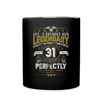 Vintage Legendary - Aged perfectly 31st birthday - Full Colour Mug - black - Front
