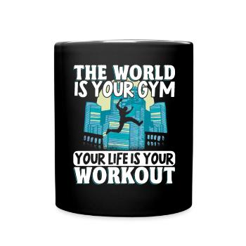 Parkour Freerunning Traceur - Tasse einfarbig - Schwarz - Vorne
