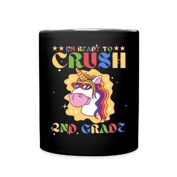 Ready Crush Crush 2nd Faste School Einhorn - Tasse einfarbig - Schwarz - Vorne