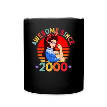 Awesome since 2000 Frauen 22. geburtstag Geschenk - Tasse einfarbig - Schwarz - Vorne