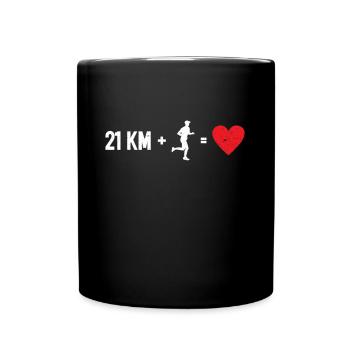 Halbmarathon-Läufer Marathonläufer Sportler - Tasse einfarbig - Schwarz - Vorne