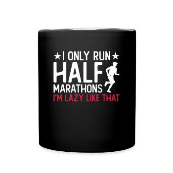 Half Marathon Runner Jogger Running Jogging Gift - Full Colour Mug - black - Front