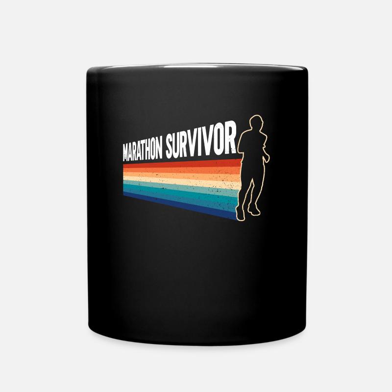 Marathon Überlebender - Marathon Läufer - Tasse einfarbig - Schwarz