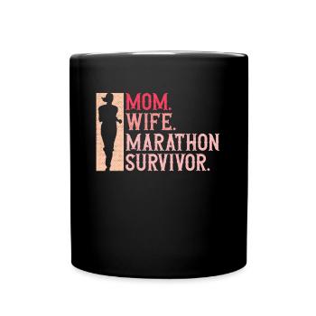 Mère. Femme. Survivants du marathon. - Mug uni - noir - Devant