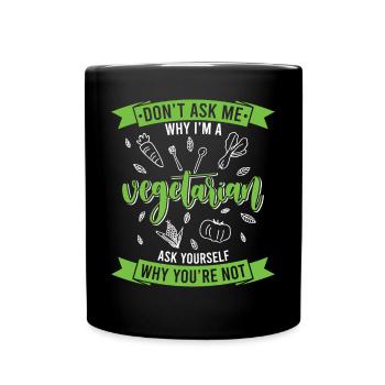 I don't eat a friend animal cattle vegetarian - Full Colour Mug - black - Front