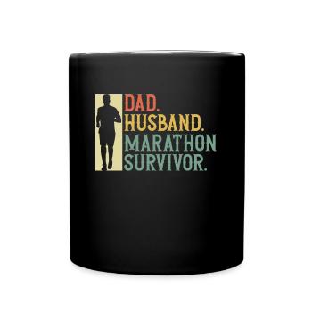 Père. Mari. Survivant du marathon - Mug uni - noir - Devant