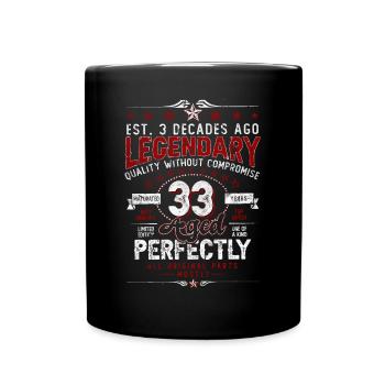 Vintage Legendary - Aged perfectly 33. Geburtstag - Tasse einfarbig - Schwarz - Vorne