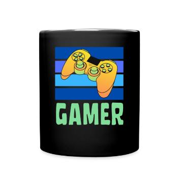 GAMER BLEU ET VERT JEU VIDÉO ESports - Mug uni - noir - Devant