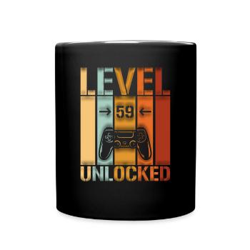 59th Birthday Level 59 unlocked - Full Colour Mug - black - Front
