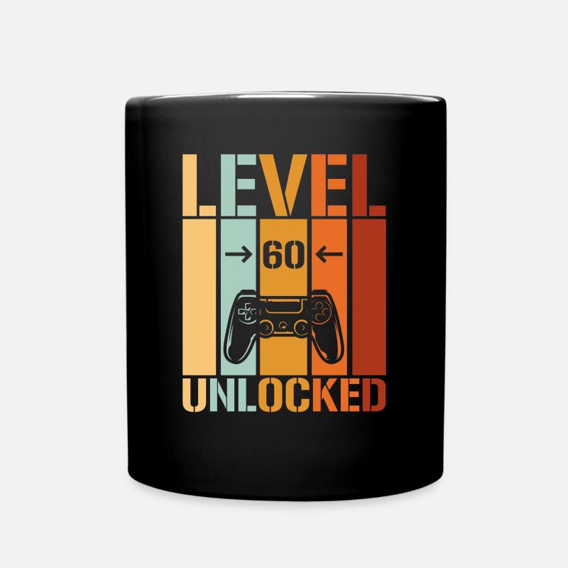 60. Geburtstag Level 60 unlocked - Tasse einfarbig - Schwarz