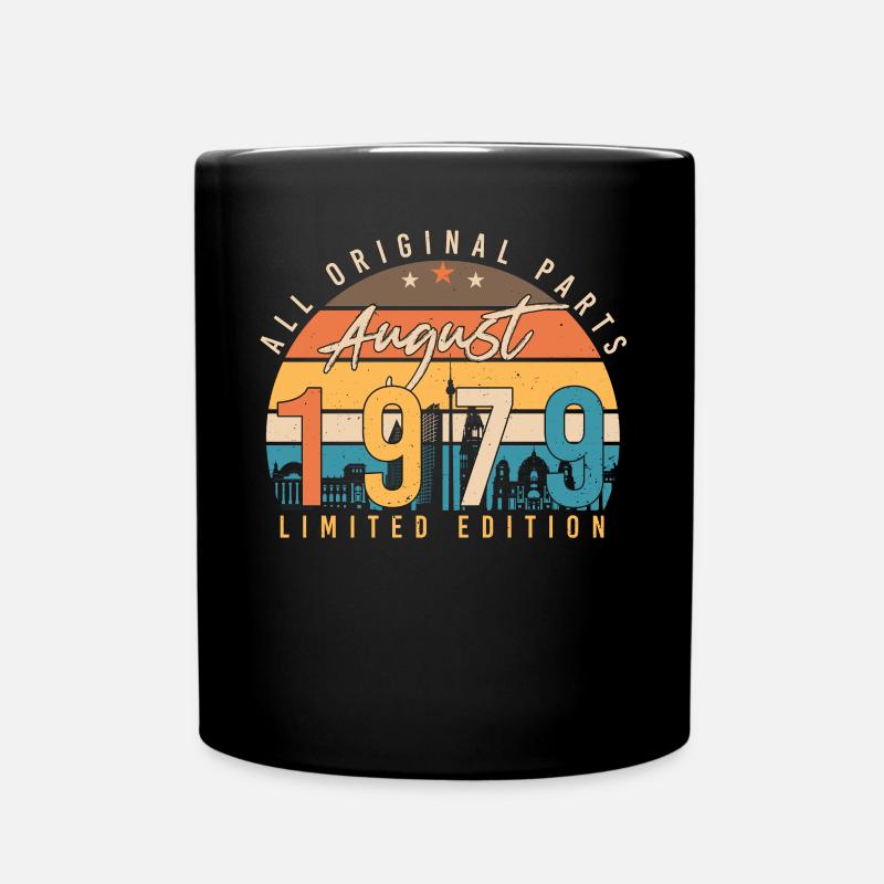 August 1979 Geburtstagsgruss - Tasse einfarbig - Schwarz