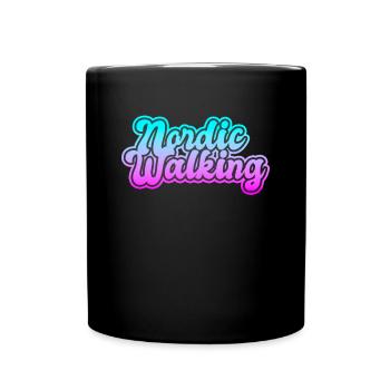 Nordic Walking - Tasse einfarbig - Schwarz - Vorne