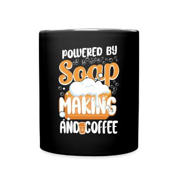 Soap Making Crafting Powered By - Full Colour Mug - black - Front