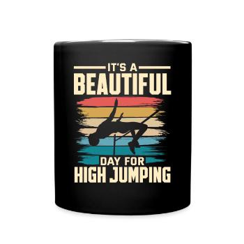 Sauteur en hauteur Athlétisme Belle journée pour - Mug uni - noir - Devant