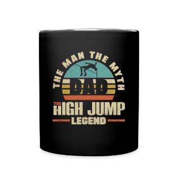 High Jump Jumping Jumper Track and Field Father - Tasse einfarbig - Schwarz - Vorne
