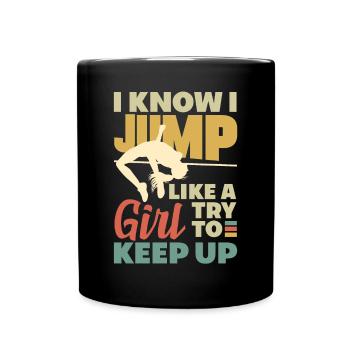 High Jump Jumping Jumper Track and Field Female - Tasse einfarbig - Schwarz - Vorne