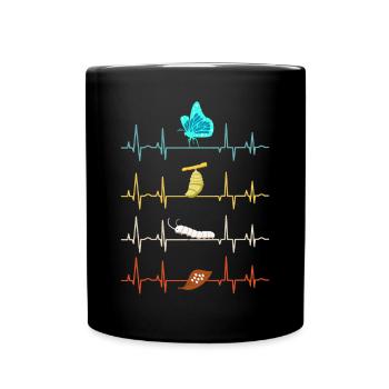 Entomologie Asclépiade Monarque Papillon Battement de cœur - Mug uni - noir - Devant