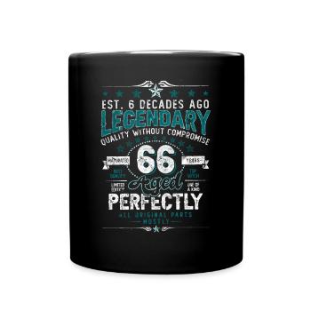 Vintage Legendary - Aged perfectly 66. Geburtstag - Tasse einfarbig - Schwarz - Vorne