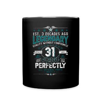 Vintage Legendary - Aged perfectly 31st birthday - Full Colour Mug - black - Front