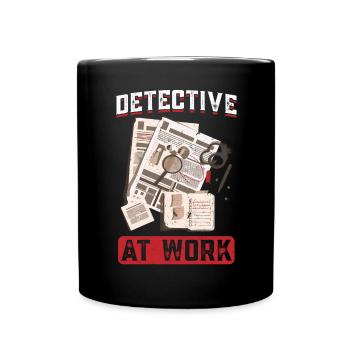 Détective au travail - Mug uni - noir - Devant