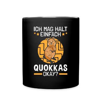 Mag einfach Quokkas Kurzschwanzkänguru - Tasse einfarbig - Schwarz - Vorne