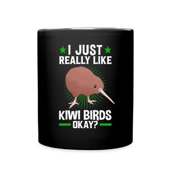 J’aime juste le bouquet de bécassine d’oiseau kiwi - Mug uni - noir - Devant