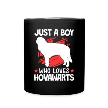 Le garçon le Hovawart aime le chien fermier allemand - Mug uni - noir - Devant