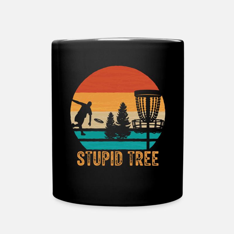 Dummes Baum-disc-golf-weinlese-entscheidendes - Tasse einfarbig - Schwarz