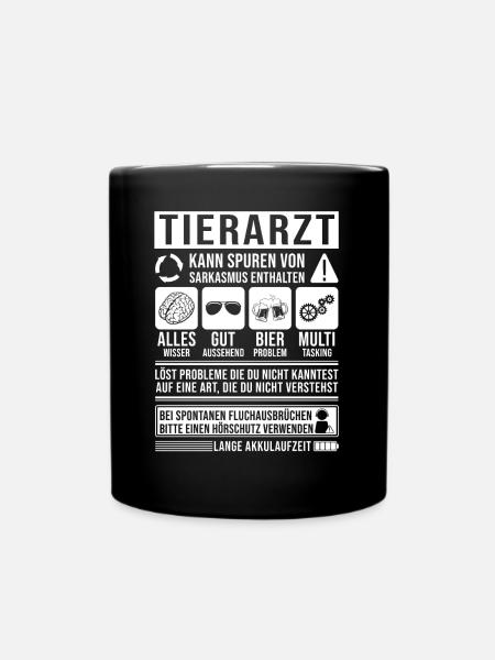 Tierarzt Spruch lustig - Tasse einfarbig - Schwarz