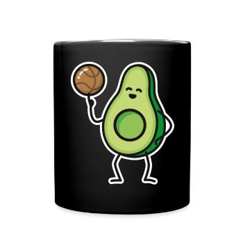 Funny Avocado Basketball Basketball Player Keto - Full Colour Mug - black - Front