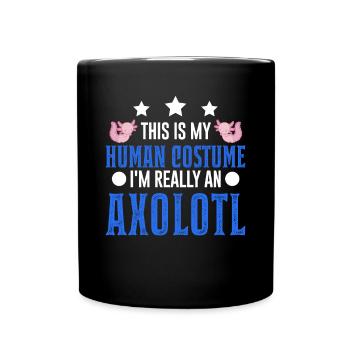 Axolotl Human Costume Halloween Axolotl - Tasse einfarbig - Schwarz - Vorne