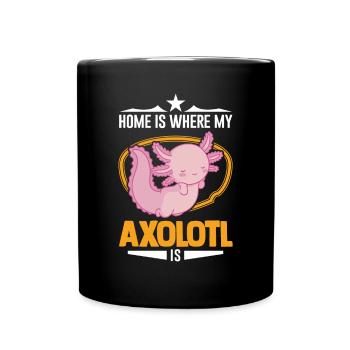 Home is where my Axolotl is Schwanzlurch - Tasse einfarbig - Schwarz - Vorne